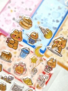 20pcs Original Q-Lia 3D Puffy Epoxy Stickers Kawaii Cartoon Raised Bubble Sticker DIY Journal Phone Case Kids Toy Decoration - Multicolor - View 7