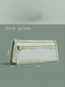 tonxiyuemu Transparent Mesh Pencil Case, Student Stationery Bag, Minimalist Design, High Aesthetic, Portable And Convenient For Storing Stationery. Perfect For Use During Back To School Season At School. - Single Piece - View 9