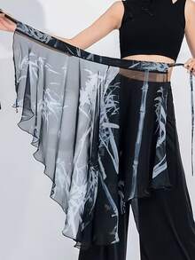 MESHUOKAI 1pc Summer New Vintage Jazz Dance Outfit Dance Tie-Up Skorts Modern Dance Loose Dance Skirt, Suitable For Stage Performance, Nightclub, Disco, Festival, Party And Banquet, Street Dance Jazz - Multicolor - View 6
