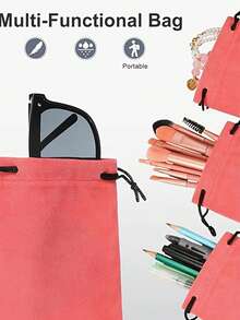 Soft Glasses Storage Bag, Portable Foldable Reusable, Suitable For Home, Car, All Seasons, Unisex Gift - Multicolor - View 3
