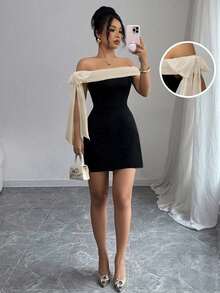 Women Short Dresses - 黑色 - 查看 1