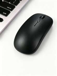 1 pieza Ratón inalámbrico silencioso de plástico color macaron, compatible con iPad y portátil (Batería no incluida) - Negro - Ver 2