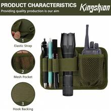 1 Pc Multi-Compartment Modular Mountable Army Green Nylon Mesh Hook And Loop Storage Outdoor Portable Tactical Tool Patch Panel - Multicolor - View 5