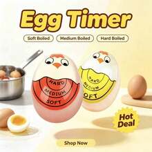 1pc Cute Egg Timer, Suitable For Boiling Eggs, Can Set Soft-Boiled, Medium-Boiled, Hard-Boiled Eggs, Kitchen Breakfast Cooking Assistant, Teacher Gift, Halloween Decoration Tool, Kitchen Accessory, Home Set, Autumn Home Decor, Room Essential, Autumn Decoration - Multicolor - View 16