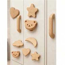 2 Packs Log-Style Cartoon Solid Wood Handles, Creative Pulls For Wardrobes, Cabinets And Drawers In Kids' Rooms - Multiple Styles - View 2
