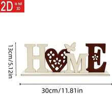 1pc Wooden "HOME" Letter Decor, Creative Heart-Shaped Squirrel Home Decoration Craft, Durable Wood Material, Handmade Appearance, Suitable For Office, Living Room, Bedroom Decoration, Ideal Holiday Party Gift For Friends And Family - A - View 7