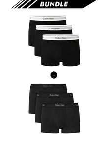 Calvin Klein [حزمة] 3 عبوات من سراويل بوكسر رجالية من Icon + 3 عبوات من سراويل بوكسر رجالية من Intense Power - أبيض وأسود + أسود - مشاهدة 1