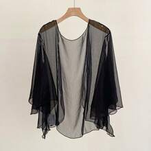 1pc Solid Color Chiffon Cheongsam Shawl Cardigan, Thin Spring/Autumn Sleeveless Vest For Women, Air-Conditioned Room Layering, Sun Protection, Versatile - Multicolor - View 7