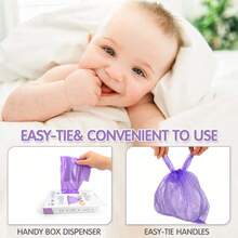 [Nappy Bags] 100入香氛加厚背心式便攜尿布垃圾袋，適用嬰兒推車、尿布包、汽車、旅行與戶外使用 - 彩色 - 查看 4