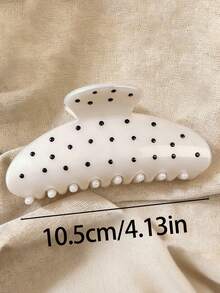 2pcs/1pc Women's 4.13 Inch/10.5cm Black & White Polka Dot Lightweight Plastic Hair Clips, Fashionable Versatile High-End Elegant Minimalist Solid Color Hair Clips, Suitable For Daily Casual, Party, Commute, Beach, Updo, Ponytail, Face Washing, Makeup And Other Occasions. Accessories Women's Headscarf Winter Hair Accessories Summer Outfit - Multicolor - View 2