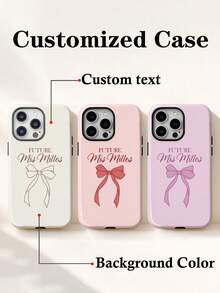 1 Stück personalisierte "Future Mrs." Handyhülle mit Schleife und personalisierter Unterschrift-Segnung individuelle Brautnamen Schutzhülle, elegantes Brautparty Hochzeitsdesign, modische Handyhülle Anpassung kompatibel mit iPhone, geeignet für Verlobungs- und Hochzeitsveranstaltungen, perfektes Geschenk für Braut, Junggesellinnenabschied, Jahrestag, Feiertag und besondere Anlässe - Verschiedenfarbig - Übersicht 1