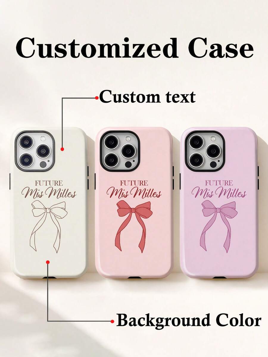 1 Stück personalisierte "Future Mrs." Handyhülle mit Schleife und personalisierter Unterschrift-Segnung individuelle Brautnamen Schutzhülle, elegantes Brautparty Hochzeitsdesign, modische Handyhülle Anpassung kompatibel mit iPhone, geeignet für Verlobungs- und Hochzeitsveranstaltungen, perfektes Geschenk für Braut, Junggesellinnenabschied, Jahrestag, Feiertag und besondere Anlässe - Verschiedenfarbig - Übersicht 1