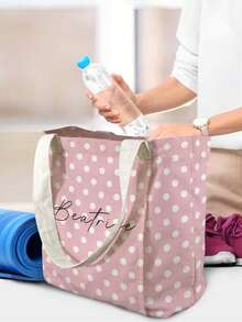 Customized Canvas Yoga Mat Tote Bag, Yoga Mat Storage Bag, Personalized Gym Backpack, Pilates Studio Bag - Pink - View 2