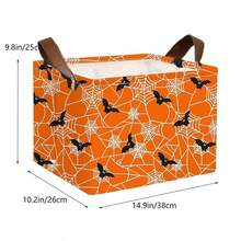 1 buah Keranjang Penyimpanan Halloween, Kotak Penyimpanan Kain untuk Mainan, Kotak Penyimpanan Mainan, Wadah Organizer Lipat untuk Dekorasi Ruangan dan Rumah, Wadah Penyimpanan, Keranjang Hadiah Halloween untuk Mainan dan Perlengkapan Lainnya - MultiWarna - View 10