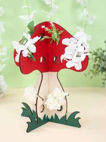 1 Set Mushroom-Shaped Wooden Pet Food Dispenser, Suitable For Rabbit/Guinea Pig/Hamster/Cat Pet Feeder, Small Pet Decorative Feeding Device, Interactive Feeding Station, Vegetable/Hay/Leaf Feeding Rack, Detachable Vegetable Rack, Small Animal Feeding Supplies, Perfect Gift For Pet Owners - D - View 9
