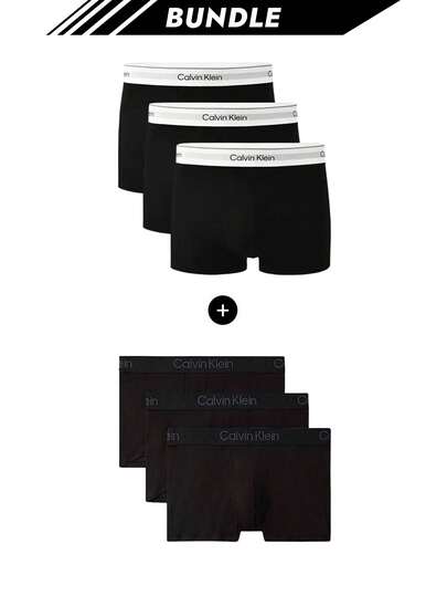 Calvin Klein [حزمة] 3 عبوات من سراويل بوكسر رجالية + 3 عبوات من سراويل بوكسر بيكيني ضيقة