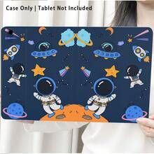 1件式翻蓋桌面平板保護殼，附筆槽，太空人、火箭、星星圖案，相容 Honor 8/9/10/X8/X8A/X9/X8Pro/X9Pro/X9A/Matepad Pro/Matepad SE 11/Matepad 11/Apple 10th Gen/11 2025 (A16) 及 A9 等熱門機型 - 款式9 - 查看 6