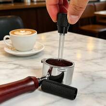 KCJLHGT Stainless Steel Coffee Powder Tamper Espresso Powder Stirrer 6 Needle Distributor Leveler WDT Tools Cafe Stirring Barista Accessories - Black - View 6