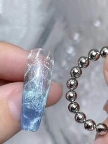 1 pièce Outil d'art des ongles magnétique 3D œil de chat avec baguette magnétique à perle ronde, convient pour l'effet de vague océanique du vernis à ongles gel, manucure DIY - Noir - Voir 14