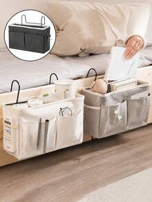 2pcs/1pc Multifunctional Dorm Hanging Storage Bag, Fabric Bedside Phone Organizer, Top Bunk Bedside Storage Tool, Student Sundries And Bed Sheet Hanging Basket, Dorm Storage Tool, Bedside Storage Bag, Storage Supplies - Multicolor - View 3