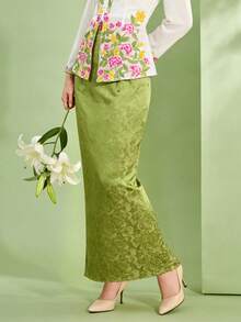 1pc Elegant Women's Green Skirt - Green - View 2