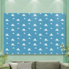 1pc Blue Sky White Cloud Party Banner, Polyester Material, Suitable For Party, Birthday Party, Indoor/Outdoor Scenes And Party Decoration - A - View 6