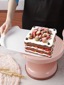 1pc Floral Decorated Cake Scraper, Cake Tray Spatula, PP Plastic Cake Transfer Tool, Home Baking Cake Tool - View 7