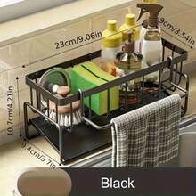 1pc Kitchen Sponge Holder Rack, Soap Dish, Stronger Material, Slanted Design To Prevent Water Accumulation, Independent Towel Hanging Rack, Effective Mold Prevention, Kitchen Storage, Kitchen, Kitchen Essentials, Bathroom Accessories, Kitchen Organizer, Dish Drying Rack, Sponge Holder - Multicolor - View 6