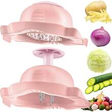 Protector de Dedos Anti-Corte para Cocina, Funda Protectora de PP de Grado Alimenticio, 1 Pieza, Protector de Manos para Cortador de Vegetales, Funda Protectora de  para Cocina - Rosa - Ver 2