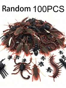 1 Pack Mixed Realistic Fake Insect Prank Toy Set, Plastic Cockroaches, Scorpions, Centipedes, Spiders, Flies And More Props, Suitable For Halloween Prank Party Decoration - Multicolor - View 12