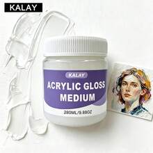 KALAY Clear Modeling Paste For Acrylic/Oil Painting, Clear Gesso Primer, Acrylic Gel Medium For Texture Art And Thickness, Structural Molding Texture Paste For Canvas Paint, Art Projects, DIY, 3D Effect-9.88oz/280ML - Transparent - View 3