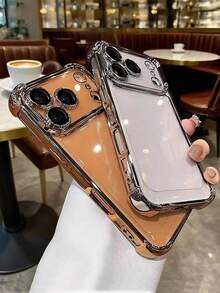 2件組 [金色 + 銀色] 高級奢華電鍍手機殼，適用於 iPhone 17 Pro Max/17 Pro/17/16 Pro Max/16/16 Pro/16 Plus/15/15 Pro Max/15 Pro/15 Plus/11/12/13/14 Pro Max/11 Pro/11 Pro Max/12 Pro/12 Pro Max/13 Pro/13 Pro Max/7 Plus/14 Pro/14 Pro Max/14 Plus，軟殼四角加厚全包防摔保護套 - 兩個套裝[金色+銀色] - 查看 2