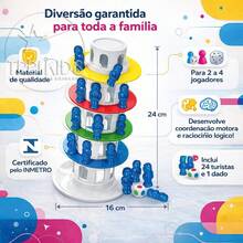 Kit 3 Jogos Brinquedo Infantil Criativo Torre Maluca + Navio Pirata + Pinguim Quebra Gelo Sem Tela - torre + navio p + pinguim m - Visão 5