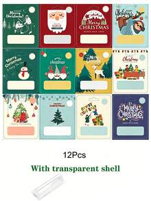 6/12Pcs Christmas Money Holder Wallet, Hanging Tree Ornament With PET Pocket, Cash Gift Card Envelope For Secret Santa Xmas Holiday Party Favors - Christmas Wallet Greeting Cards - View 9