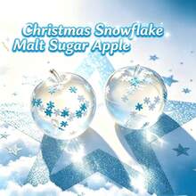 1pc Christmas Blue Snowflake Malt Sugar Mini Apple Squishy Slow Rebound Squeeze Toy Stress Relief Hand Play Fidget Sensory Toy - Multicolor - View 3