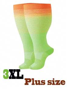 1 Pasang Kaos Kaki Kompresi Betis Unisex, Kaos Kaki Olahraga Modis Bergaris Warna-warni Cerah dan Menarik Perhatian untuk Pria dan Wanita - MultiWarna - View 30
