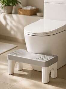 WholeNight Anti-Slip Toilet Step Stool For Children And Adults, Ergonomic Bathroom Toilet Training Stool, Improves Sitting Posture And Comfort, Durable And Portable Design - White - View 4