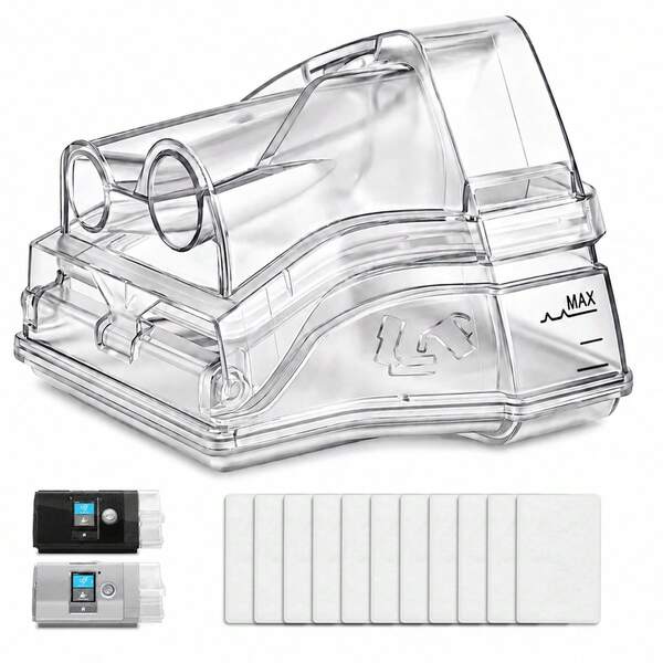 Replacement Water Chamber Compatible With AirSense 10 AirCurve 10 S10 CPAP Machines With 10 Filter Cotton Pads Leak Resistant Easy Clean