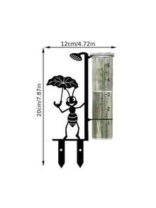 1pc Outdoor Garden Rain Gauge, Ant Shaped Garden Rain Gauge With Ground Stake, Decorative Outdoor Rain Gauge For Patio And Outdoor, Transparent Measuring Tube, Suitable For Lawn, Patio And Garden - A - View 2