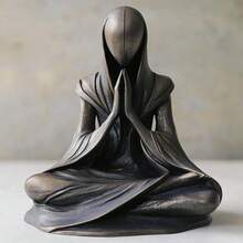1pc Cross-Border Alien Meditation Flat Print Acrylic Statue Ornament, Desktop Decor Creative Gift - D - View 3