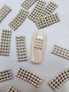 KIRAME 10 Peças 5*10mm Encantos de Unhas Japoneses em Formato de Placa Oca Prateada, Arte de Unhas em Casa, Salão de Unhas, Fornecedores de Unhas, Coisas de Unhas, Natal, Verão & Viagem, Presentes de Festival - Prata - Visão 9