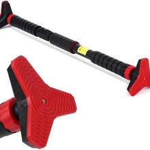 Barra de tirar ajustable para la puerta, Barra de barbilla de 440LBS pesada, No hay instalación de tornillos, Medidor de nivel incorporado, Grip de bloqueo automático, Entrenamiento de fuerza de gimna - Triángulo - Ver 1