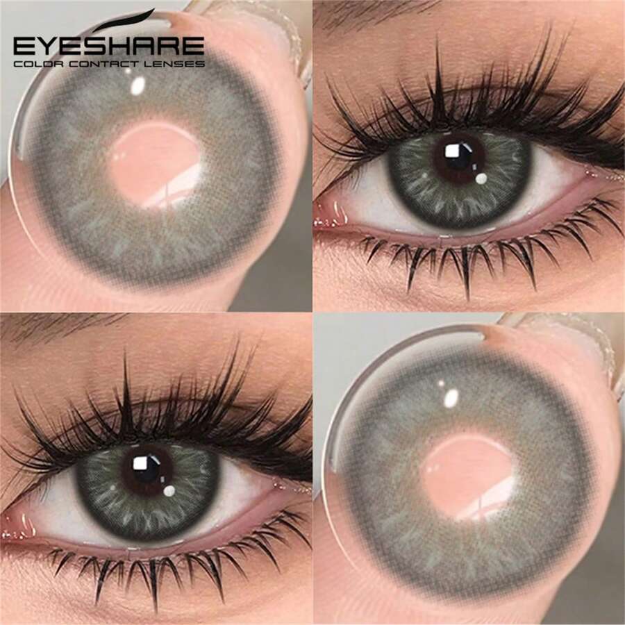 EYESHARE 2片/包 新款棕色隱形眼鏡、高品質灰色隱形眼鏡、時尚藍色隱形眼鏡、適合日常配戴、約會與節日活動、綠色隱形眼鏡、婚禮情人節禮物、年戴、14.5mm