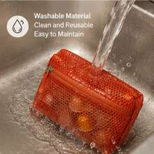 Capsule Coffee Storage Box, Portable Travel Mesh Zipper Storage Bag - Orange - View 9