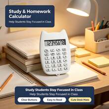 8-Digit Large Screen Cat Ear Mini Calculator, Equipped With Full Arithmetic Operations, Clear And Power On/Off Functions, Partitioned Independent Large Buttons With High Recognition, Compact And Easy To Store Body, Home Accounting, Classroom Exercises, Store Checkout Multi-Scenario Universal Calculation Tool - Battery Not Included - A - View 3
