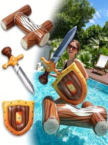 Pool Battle Float Toy Inflatable Battle Shield, Lightweight Durable Compact Design, Suitable For Home, Dorm, Beach, Lake, Pool Party, Outdoor Use, Fun Summer Water Games - Multiple Styles - View 5