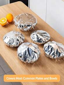 50pcs Aluminum Foil Food Wrap Set, Reusable Aluminum Foil Food Packaging Bags, Food Covers, Fresh-Keeping Bags, Suitable For Fruits, Meals, Tableware, Insulated Food Containers, Meal Warming, Kitchen Storage - Multicolor - View 7