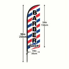 RXDAMTECH Commercial Barber Feather Flag, 8.2FT Outdoor Advertising Curved Banner (Includes Flag Pole And Ground Stakes) - Tear-Resistant Polyester Barber Signage For Stores And Events - Advertising Flag - View 6