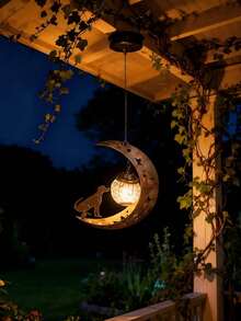 1pc Cat/Dog Hollow Crackle Glass Solar Landscape Light, Waterproof Vintage Outdoor Decorative Light, Suitable For Yard, Garden, Balcony Decoration - Multicolor - View 5