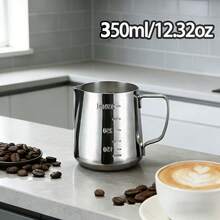 1pc Thickened Latte Art Pitcher With Spout And Scale, Milk Frothing Cup, Coffee Tool, Wax Melting Cup - Multicolor - View 11